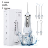 Portable Oral Irrigator 3/5 Modes USB Rechargeable Water Floss Dental Water Flosser +5/6 Jet Tip Irrigator Dental Teeth Cleaner