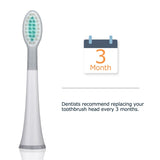 Mornwell 4pcs White Rubberied Replacement Toothbrush Heads with Caps for Mornwell D01/D02 Electric Toothbrush