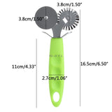 New Double Roller Pizza Knife Cutter Pastry Pasta Dough Crimper Wheel Rolling Slicer Pastry Cutting Tool