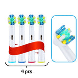 Oral B Electric Toothbrush heads Replacement attachments brush Spare parts 4Pcs/Pack Precision Clean Cross Action 3D White