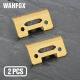 WAHFOX 2PCS/SET Ceramic Movable Blade 2-Hole Stagger-Tooth Ceramic Blade With Box For Cordless Clipper Replaceable Blade