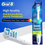 Oral B Cross Action Electric Toothbrush Rotation Dual Clean 3D White Teeth Soft Bristle Replaced Haeds Battery Power Toothbrush