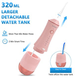 Portable 320ml Oral Irrigator 6 Modes Remove Tartar Dental Water Flosser Waterproof 30-110 PSI Teeth Cleaner 8 Jets USB Recharge