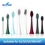 Original Seago 4pcs Brush Head Nozzles Replacements for Electric Sonic Toothbrush SG986/SG987/S2/SX/S5 Gum Health Whitening