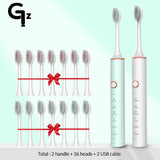 New 2022 N100 Sonic Electric Toothbrush Adult Timer Brush 6 Mode USB Charger Rechargeable Tooth Brushes Replacement Heads Set