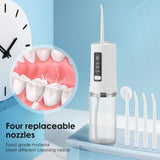 Oral Irrigator 3 Modes Portable 230ml Dental Water Flosser Jet USB Rechargeable Irrigator Dental Water Floss Tips Teeth Cleaner