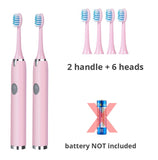 Tongwode 3PCS Sonic Electric Toothbrush IPX7 Waterproof Adult Couple Home Use Soft Bristle Replaceable Tooth Brush Heads