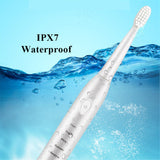 Super Sonic Electric Toothbrush for Adults Kid Smart Timer Whitening IPX7 Waterproof USB Charging with 3 Replaceable Brush Heads