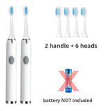 Tongwode 3PCS Sonic Electric Toothbrush IPX7 Waterproof Adult Couple Home Use Soft Bristle Replaceable Tooth Brush Heads