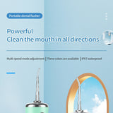Portable Oral Irrigator With Travel Bag Water Flosser USB Rechargeable 5 Nozzles Water Jet 240ml Water Tank Waterproof