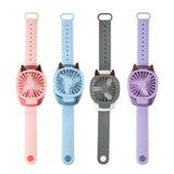 Portable Mini Watch Fan Handheld Third Gear Speed USB Fan for Home Office Outdoor Travel Kids Wrist Cooler Watch w/ light