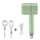 USB 2 In 1 Wireless Electric Garlic Chopper Masher Whisk Egg Beater 3-Speed Control with 2 Mixing Rods Kitchen Handheld Frother