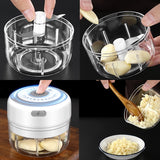 USB Electric Food Mixer Kitchen Garlic Chopper Meat Garlic Masher Garlic Press Vegetable Chili Chopper Press Mini Masher Machine