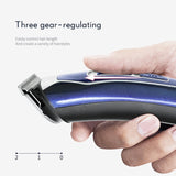 Professional Hair Clipper Low Noise Shaver Men Electric Hair Cutter Machine Stainless Steel Blade Rechargeable Beard Trimmer 45D